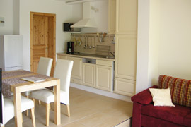 Wohnraum mit offener Kche und Essbereich - Ferienhaus Jackl in Rathmannsdorf - Schsische Schweiz